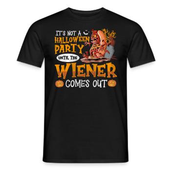 Not A Halloween Party Until The Viennese Comes Out - Men's T-Shirt - black - Front - AI Model Male 178 light (178cm)