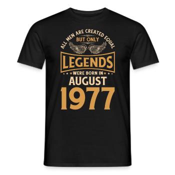 Anniversaire Les légendes ont été gebo en août 1977 - T-shirt homme - noir - Devant - AI Model Male 178 light (178cm)