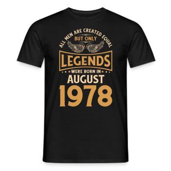 Anniversaire Les légendes ont été gebo en août 1978 - T-shirt homme - noir - Devant - AI Model Male 178 light (178cm)