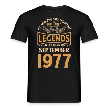 Birthday The Legends were born in September 1977 g - Men's T-Shirt - black - Front - AI Model Male 178 light (178cm)