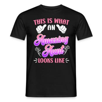 So sieht eine tolle Tante aus Nichte Neffe Tante - Männer T-Shirt - Schwarz - Vorne - AI Model Male 178 light (178cm)
