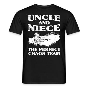 Uncle and niece the perfect chaos team - Men's T-Shirt - black - Front - AI Model Male 178 light (178cm)