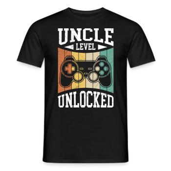 Uncle Level unlocked best uncle - Men's T-Shirt - black - Front - AI Model Male 178 light (178cm)
