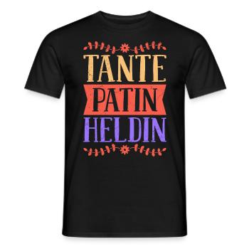 Ich bin Tante Patentante eine Heldin Beste Tante - Männer T-Shirt - Schwarz - Vorne - AI Model Male 178 light (178cm)