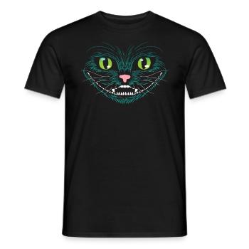 Grin Cat - Men's T-Shirt - black - Front - AI Model Male 178 light (178cm)