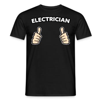 Electrician profession gift idea - Men's T-Shirt - black - Front - AI Model Male 178 light (178cm)