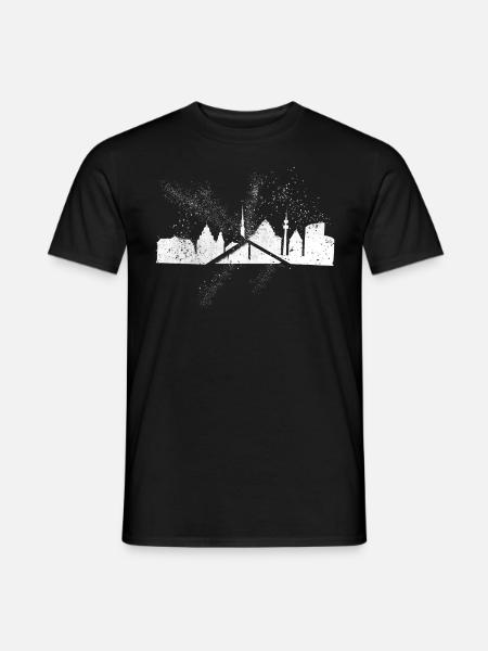 Dortmund Deutschland Stadt Skyline Grunge Splash - Männer T-Shirt - Schwarz