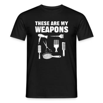 These Are My Weapons Hairdresser Scissors - Männer T-Shirt - Schwarz - Vorne - AI Model Male 178 light (178cm)