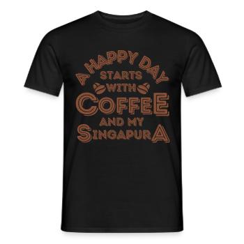 Singapura Cat Café Café - T-shirt homme - noir - Devant - AI Model Male 178 light (178cm)