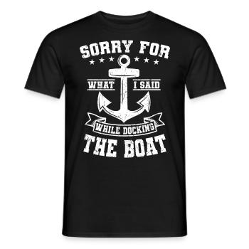 Désolé pour ce que j’ai dit lors de l’ancrage de l’ancre de démarrage - T-shirt homme - noir - Devant - AI Model Male 178 light (178cm)