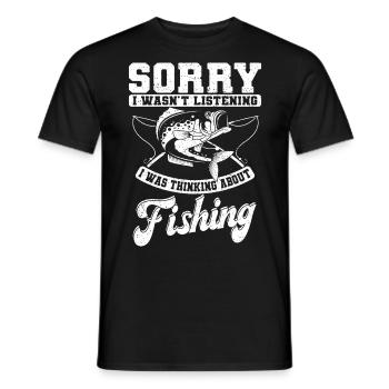 Didn't Listen Fishing Fishing Fishing Angler Fishermen - Men's T-Shirt - black - Front - AI Model Male 178 light (178cm)