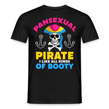 Pansexueller Pirat Lgbtq Pansexuell Pride Month - Männer T-Shirt - Schwarz - Vorne - AI Model Male 178 light (178cm)
