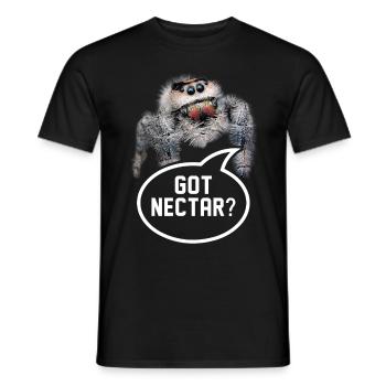 Collection d’animaux exotiques Style de vie Araignées sauteuses - T-shirt homme - noir - Devant - AI Model Male 178 light (178cm)
