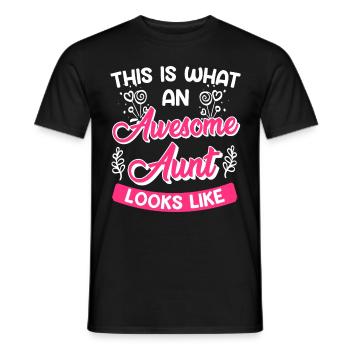 This is what the best aunt in the world looks like Super Aunt - Men's T-Shirt - black - Front - AI Model Male 178 light (178cm)