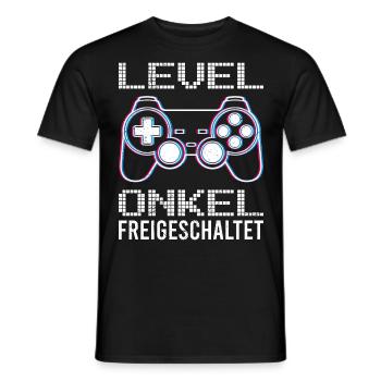 Level Unlocked Uncle - Men's T-Shirt - black - Front - AI Model Male 178 light (178cm)