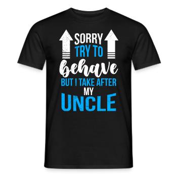 Ich komme nach meinem Onkel - Männer T-Shirt - Schwarz - Vorne - AI Model Male 178 light (178cm)