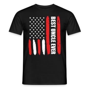 USA Uncle Best Uncle - Men's T-Shirt - black - Front - AI Model Male 178 light (178cm)