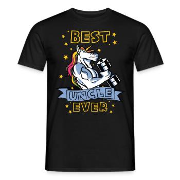 Best Uncle ever Bodybuilder Uncle Unicorn Uncle - Men's T-Shirt - black - Front - AI Model Male 178 light (178cm)