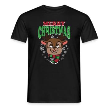 Doux renne Joyeux Noël Noël Avent - T-shirt homme - noir - Devant - AI Model Male 178 light (178cm)