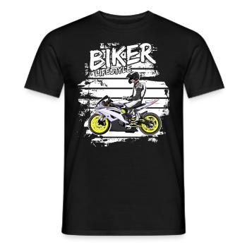Motorcycle Lifestyle / Motorcycle / Motorcycle biker - Men's T-Shirt - black - Front - AI Model Male 178 light (178cm)