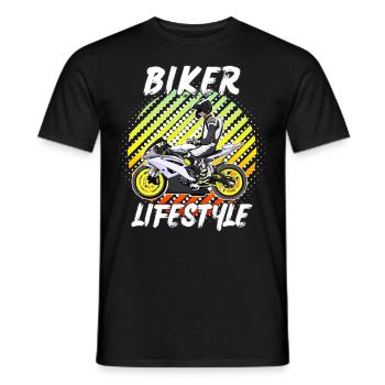 Motorcycle Lifestyle / Motorcycle / Motorcycle biker - Men's T-Shirt - black - Front - AI Model Male 178 light (178cm)