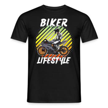 Moto Lifestyle / Moto / Moto motard - T-shirt homme - noir - Devant - AI Model Male 178 light (178cm)