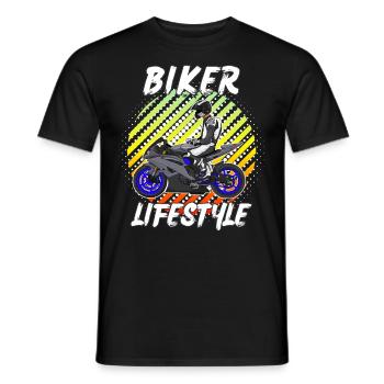 Motorcycle Lifestyle / Motorcycle / Motorcycles biker - Men's T-Shirt - black - Front - AI Model Male 178 light (178cm)