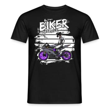 Motorcycle Lifestyle / Motorcycle / Motorcycle biker - Men's T-Shirt - black - Front - AI Model Male 178 light (178cm)