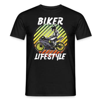 Moto Lifestyle / Moto / Moto motard - T-shirt homme - noir - Devant - AI Model Male 178 light (178cm)