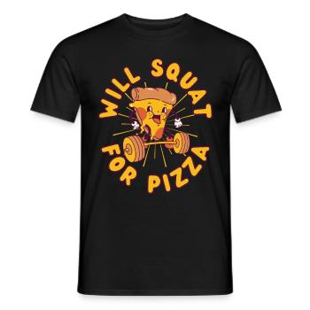 Pizza Musculation Squat Fitness Pizza kawaii - T-shirt homme - noir - Devant - AI Model Male 178 light (178cm)