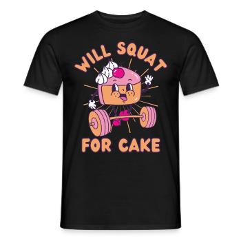 Cake Weight Squat Fitness Cake kawaii - Men's T-Shirt - black - Front - AI Model Male 178 light (178cm)