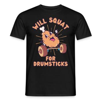 Chicken Leg Weight Squat Fitness kawaii - Men's T-Shirt - black - Front - AI Model Male 178 light (178cm)