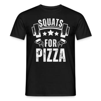 Pizza Musculation Squat Fitness Pizza - T-shirt homme - noir - Devant - AI Model Male 178 light (178cm)