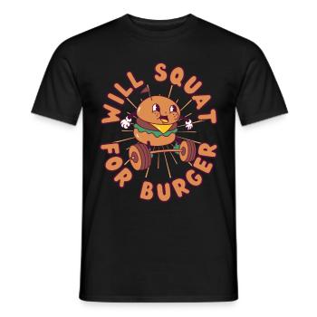 Burger Kraftsport Squat Fitness Burger kawaii - Männer T-Shirt - Schwarz - Vorne - AI Model Male 178 light (178cm)