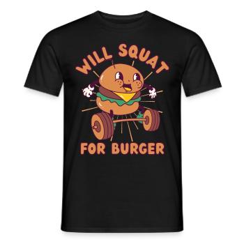 Burger Kraftsport Squat Fitness Burger kawaii - Männer T-Shirt - Schwarz - Vorne - AI Model Male 178 light (178cm)