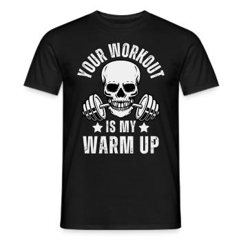 Kraftsport Fitness Gewichte heben Totenkopf - Männer T-Shirt - Schwarz - Vorne - AI Model Male 178 light (178cm)