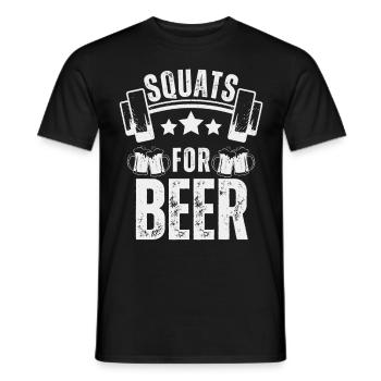Weight Training Fitness Beer squats for beer - Men's T-Shirt - black - Front - AI Model Male 178 light (178cm)