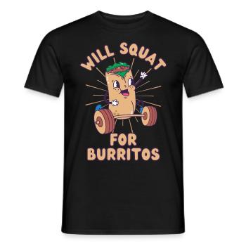 Burrito Weight Squat Fitness Burrito kawaii - Men's T-Shirt - black - Front - AI Model Male 178 light (178cm)