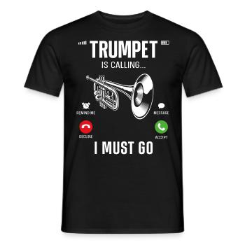 Affichage du téléphone trumpet player - T-shirt homme - noir - Devant - AI Model Male 178 light (178cm)