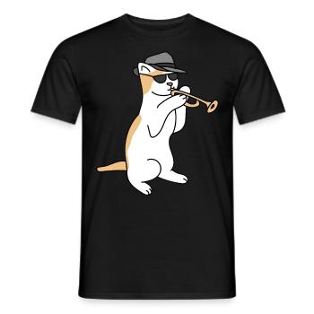 Trompettiste Cat Jazz - T-shirt homme - noir - Devant - AI Model Male 178 light (178cm)