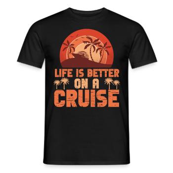 Croisière Vacances Rétro Life Est - T-shirt homme - noir - Devant - AI Model Male 178 light (178cm)