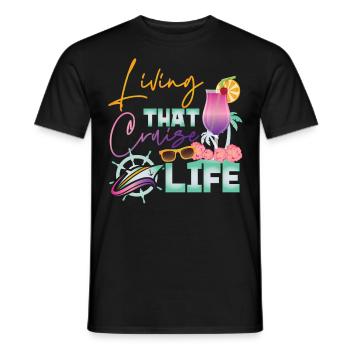 Cruise Ship Vacation Living That - Men's T-Shirt - black - Front - AI Model Male 178 light (178cm)