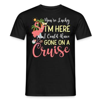 Vacances en bateau de croisière Vous avez de la chance - T-shirt homme - noir - Devant - AI Model Male 178 light (178cm)