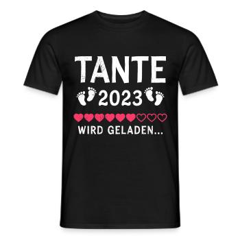 Tante 2023 wird geladen bald Tante du wirst Tante - Männer T-Shirt - Schwarz - Vorne - AI Model Male 178 light (178cm)