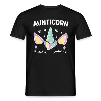 Unicorn Aunt Aunticorn Fairy Tale Super Aunt - Men's T-Shirt - black - Front - AI Model Male 178 light (178cm)