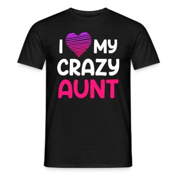 I love my aunt Ich liebe meine verrückte Tante - Männer T-Shirt - Schwarz - Vorne - AI Model Male 178 light (178cm)