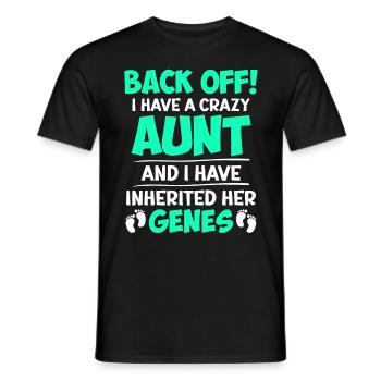 Attention j’ai les gènes de ma tante folle - T-shirt homme - noir - Devant - AI Model Male 178 light (178cm)