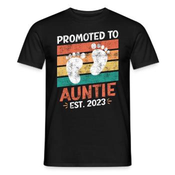 Promoted to Aunt 2023 Promotion Best Aunt - Men's T-Shirt - black - Front - AI Model Male 178 light (178cm)