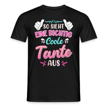 So sieht eine coole Tante aus Beste Tante - Männer T-Shirt - Schwarz - Vorne - AI Model Male 178 light (178cm)