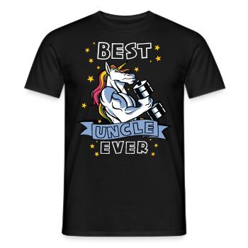 Best Uncle ever Bodybuilder Uncle Unicorn Uncle - Men's T-Shirt - black - Front - AI Model Male 178 light (178cm)